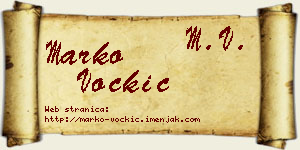 Marko Voćkić vizit kartica